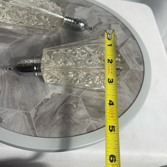 Vintage Irving W. Rice & Co. W. Germany Crystal Salt & Pepper Shakers 6.75” MCM - Picture 7 of 7